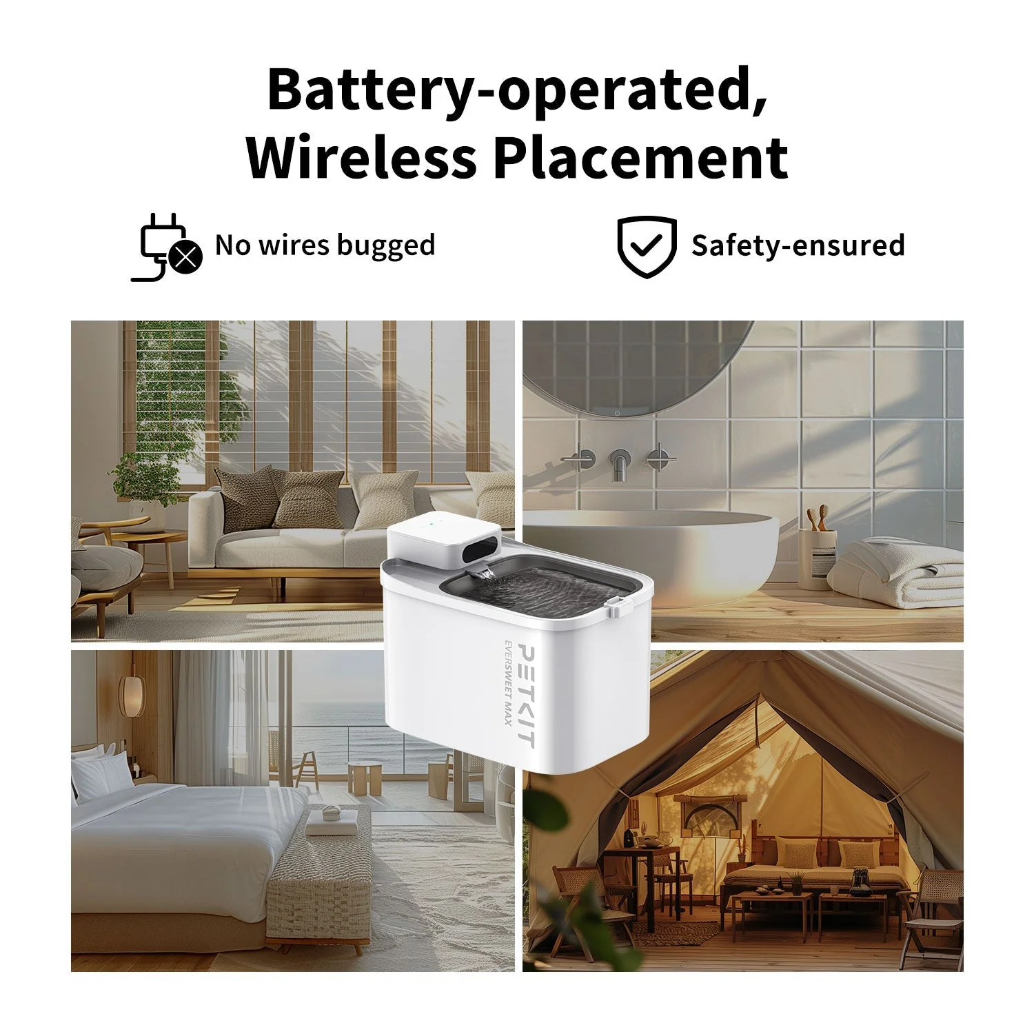 EverSweet Max (Non-UVC/UVC)Cordless Pet Water Fountain - Image 3