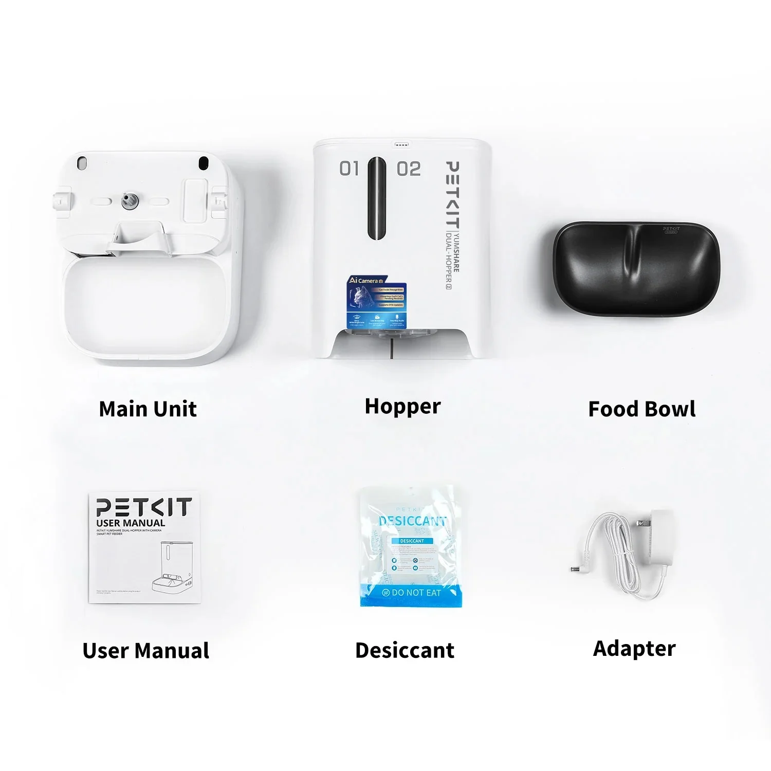 YumShare Dual-hopper 2 Automatic Feeder with Camera -EU plug - Image 9