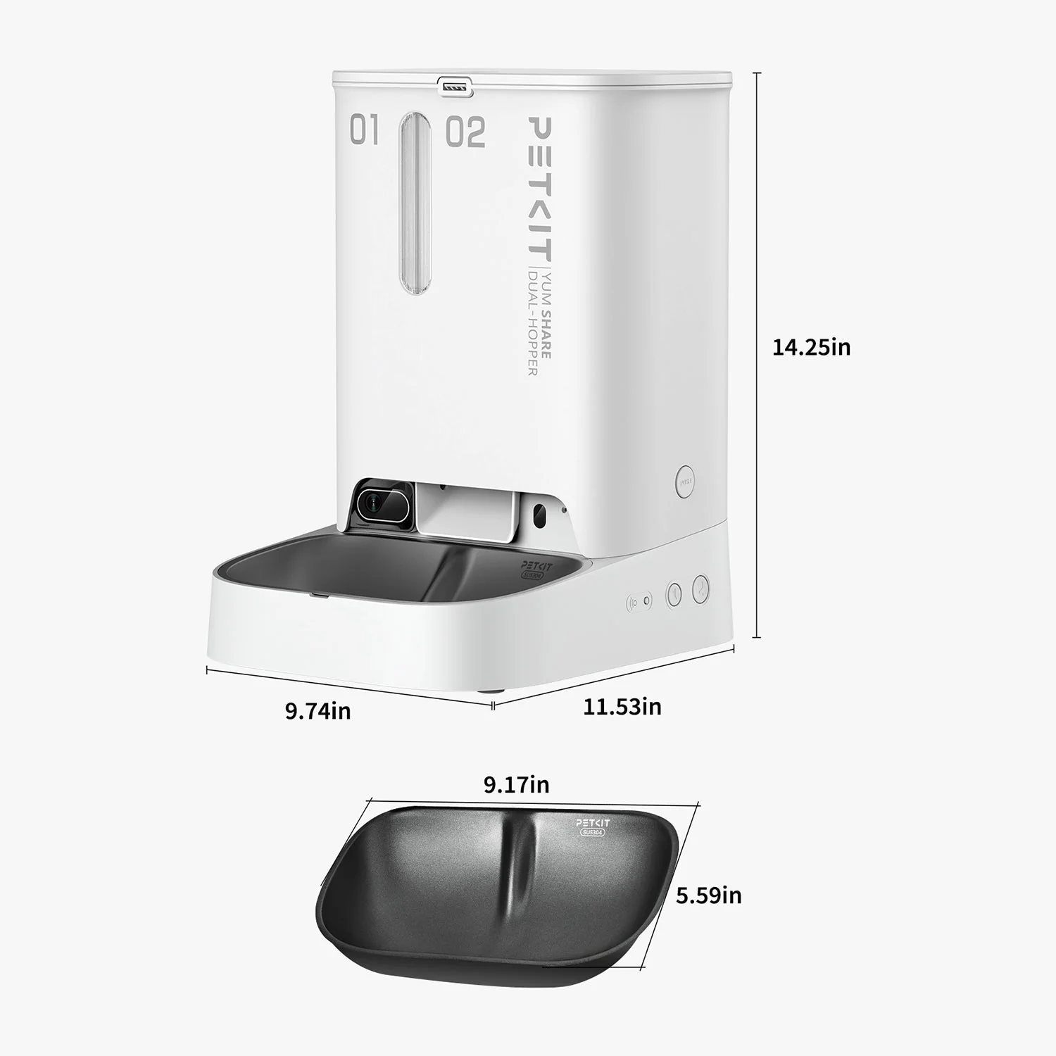 YumShare Dual-hopper Automatic Feeder with Camera -EU plug - Image 10